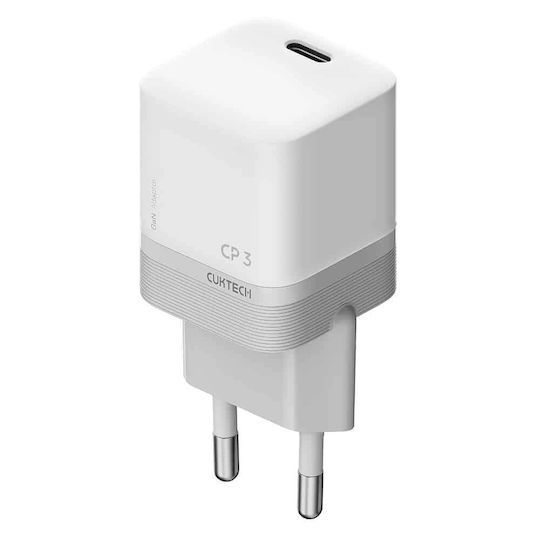 Cuktech GaN зарядно устройство без кабел с USB-C порт 40 W бяло (AC301)