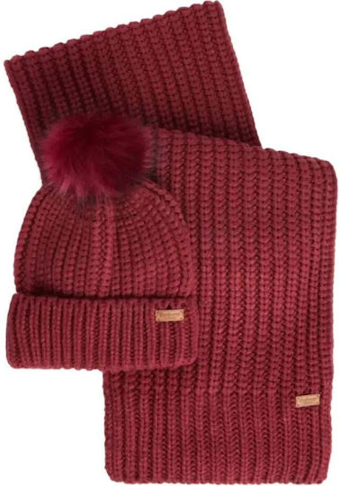 Saltburn Beanie Women's Knitted Beanie in Burgundy