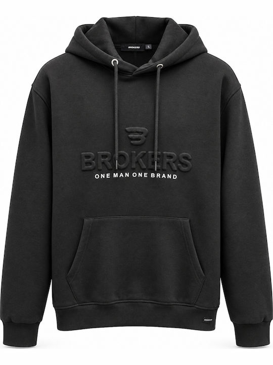 Brokers Jeans Суитшърт с качулка Черен