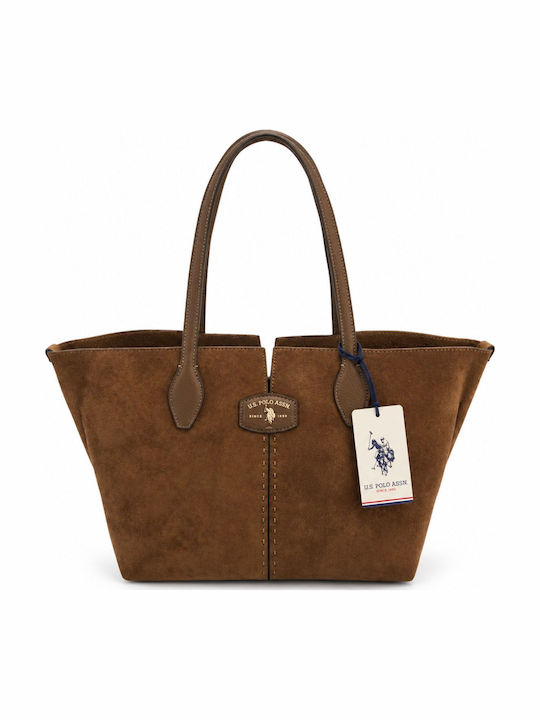 U.S. Polo Assn. Women's Suede Shopper Bag Chestnut