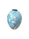 Capolavoro Dekorative Vase Metallisch Blau Ø22xH30cm