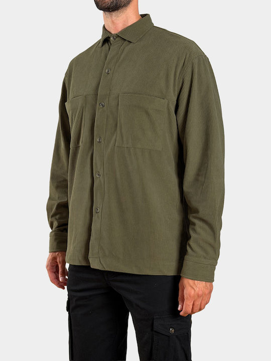 3Guys Overshirt Din Catifea Raiată Cu Mânecă Lu...