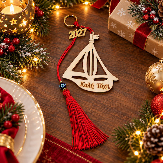 Galifas Hanging Boat Charm Made of Wood 2027