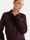 Short Suede Women's Winter Jacket Purple
