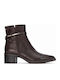 Braune Damen Lederstiefeletten