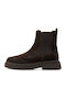 Braune Damen-Chelsea-Stiefeletten aus Wildleder