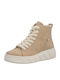 Damen Lederstiefeletten Beige