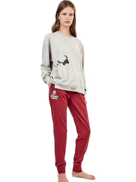 Gisela Winter Women's Pyjama Set Grey
