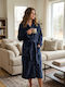 Passion Winter-Bademantel für Damen Blau