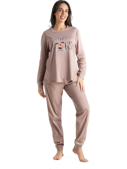 Relax Anatomic Set de Pijama de Iarnă pentru Femei Bej 3426045-Bej