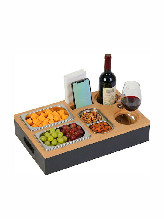 Relaxdays Bambus Serviertablett 60x30x15cm