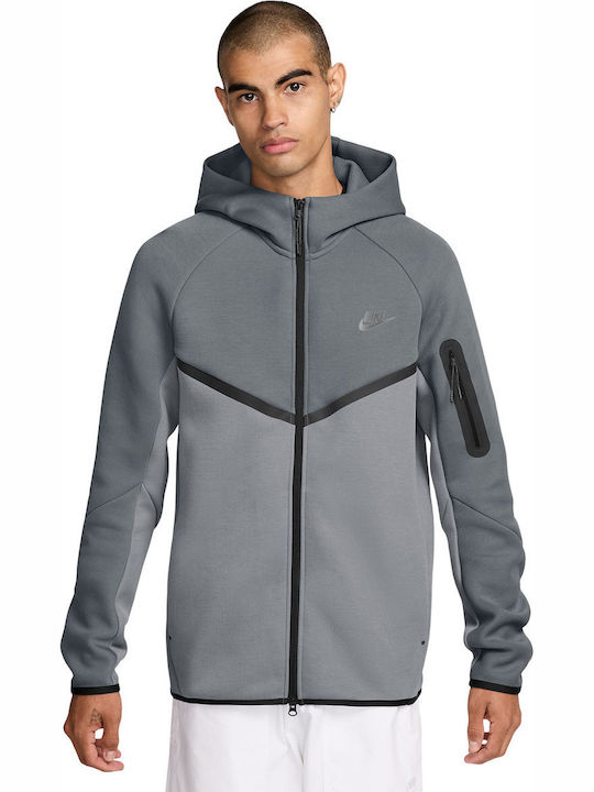 Nike Tech Fleece Windrunner Geacă Gri cu Glugă