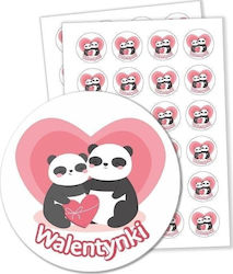 LearnHow Αυτοκόλλητα Valentine's - Pandas 24τμχ LearnHow Αυτοκόλλητα Valentine's - Pandas 24τμχ