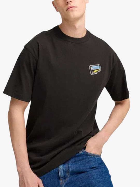 PUMA Tricou Sport Grafic Downtown Negru