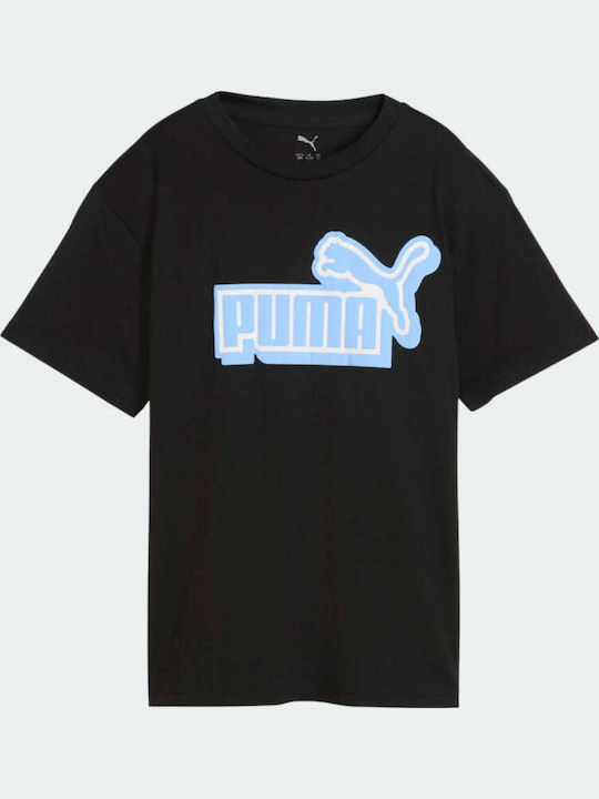PUMA Παιδικό T-shirt Μαύρο Essentials Logo
