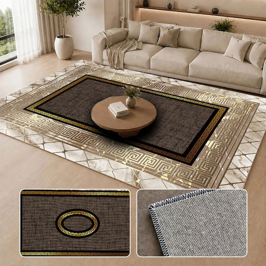 Homeone Flat Velvet Rug Rectangular with Fringes Grey 50x80cm