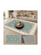 Homeone Flat Velvet Rectangular Rug with Fringes Petrol Blue 50x80cm