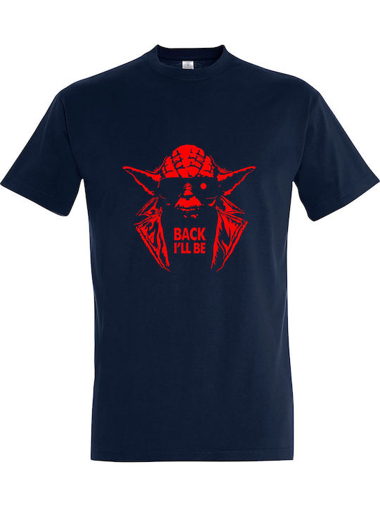 Tstudio Back I'll Be Star Wars Master Yoda Tricou Star Wars Albastru din Bumbac