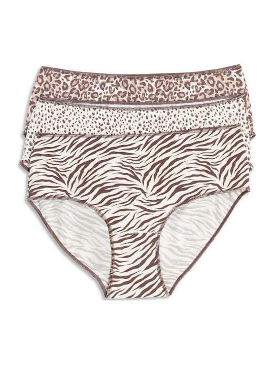 Cotonella Γυναικεία Slip 3Pack Εμπριμέ