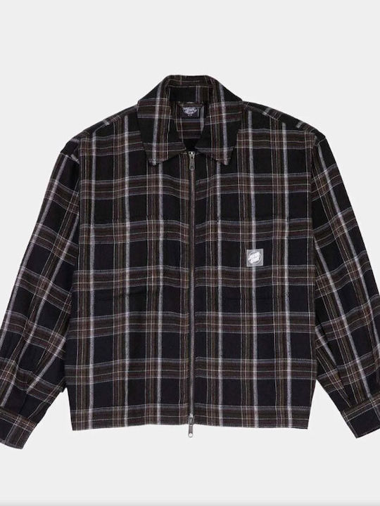 Long Sleeve Women's Shirt Black / Brown Checked
