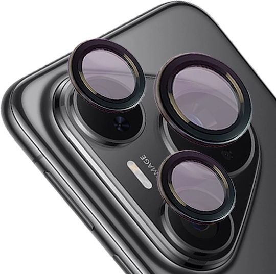 Bizon Glass Snap Lens Tempered Glass Protecție Cameră Compatibilă cu Huawei Pura 80 Pro Pro Plus Neagră