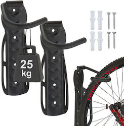 Set 2 Relaxdays Wall-mounted Bicycle Racks Black 5 Cm