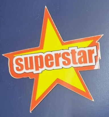 Vinyl Αυτοκόλλητο Superstar 8cm X 8cm