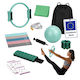 Set Pilates Relaxdays 10054389_53 13 Piese Cerc Pilates Ø38 Cm Minge Ø23 Cm 5 Benzi Scurte 30x5 Cm Bandă Lungă 150x15 Cm 2 Manșete cu Greutăți pentru Încheieturi și Glezne 1 Kg Pompă Ruletă Geantă Verde Mentă