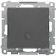 Kontakt-Simon Simon 55 Recessed Single Wall Switch without Frame Aller Retour Grey
