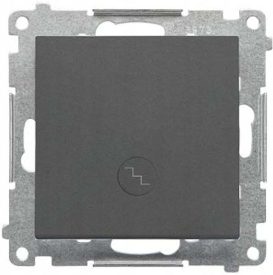 Kontakt-Simon Simon 55 Recessed Single Wall Switch without Frame Aller Retour Grey