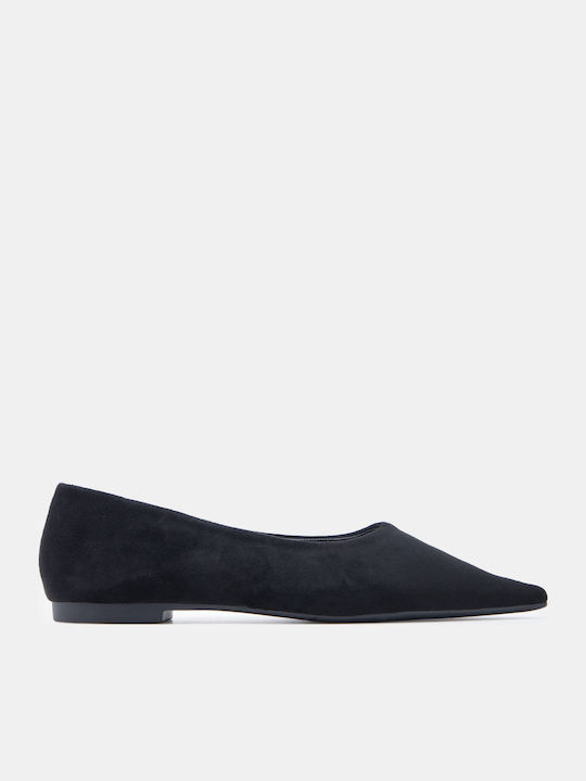 Luigi Women's Pointed Toe Black Ballerina Shoes