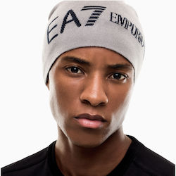 Emporio Armani Унисекс Плетена Шапка от Плетиво в Сив Цвят