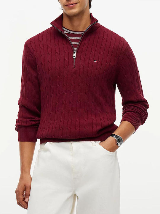 Tommy Hilfiger Pulover Cu Mâneci Lungi Bordeaux