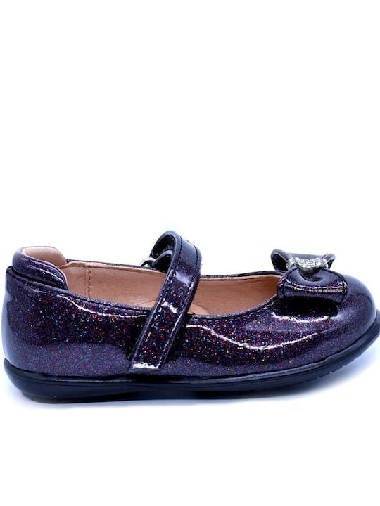 Anatomische Kinderballerinas mit Klettverschluss Lila