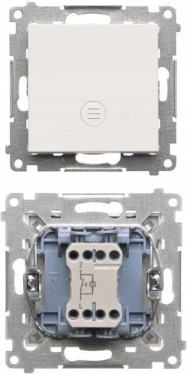 Kontakt-Simon Simon 55 Recessed One-Way Wall Switch Without Frame White