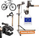 Relaxdays Bicycle Repair Stand 10054794_259 E-bikes 50 Kg Capacity Aluminum Plastic Gold Black Adjustable Height 110–170 Cm Frame Clamp 35–85 Mm