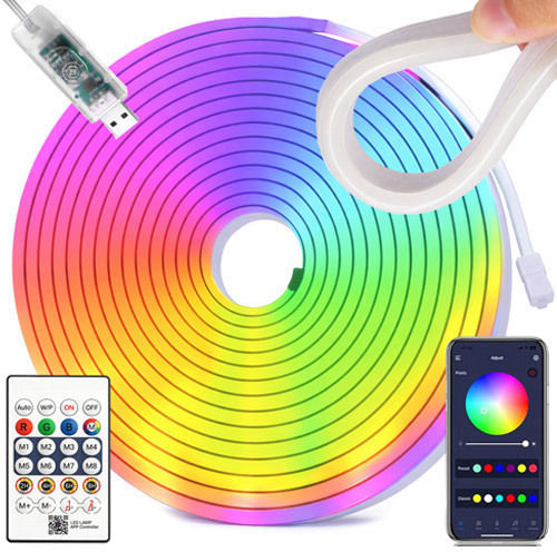Smart LED TV Strip USB 5V RGB Light 5m Neon Flex with Power Supply & Remote Control