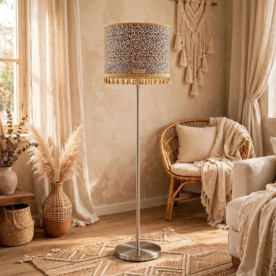 Black Leopards Floor Lamp with E27 Bulb Holder Black