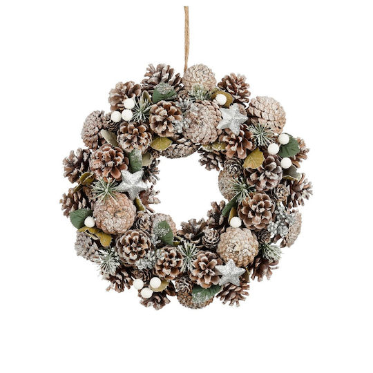 Edelman Christmas Plastic Decorative Wreath with a Diameter of 34 cm Elias Green