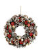 Edelman Christmas Decorative Plastic Wreath with a Diameter of 34 cm, Red