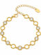 Charmy Women's Gold-Plated Steel Bracelet with Zircon 17.5cm