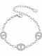 Charmy Women's Chain Bracelet in Stainless Steel with Zircon 17.5cm