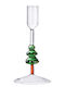 Butlers Christmas Glass Candlestick Transparent 9cm
