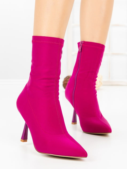 Fuchsiafarbene Damen-Stiefeletten