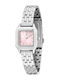 Men's Battery-Powered Watch with Silver Stainless Steel Bracelet