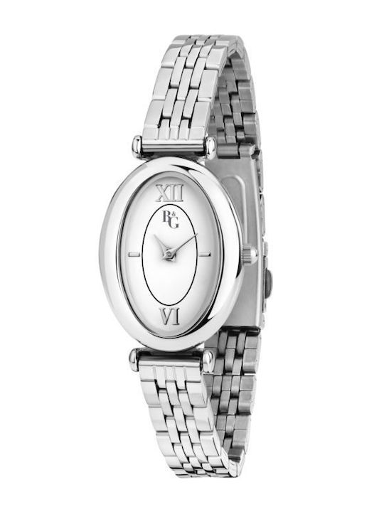 Oval Ladies' Watch 23mm Battery-Powered with Silver Stainless Steel Bracelet