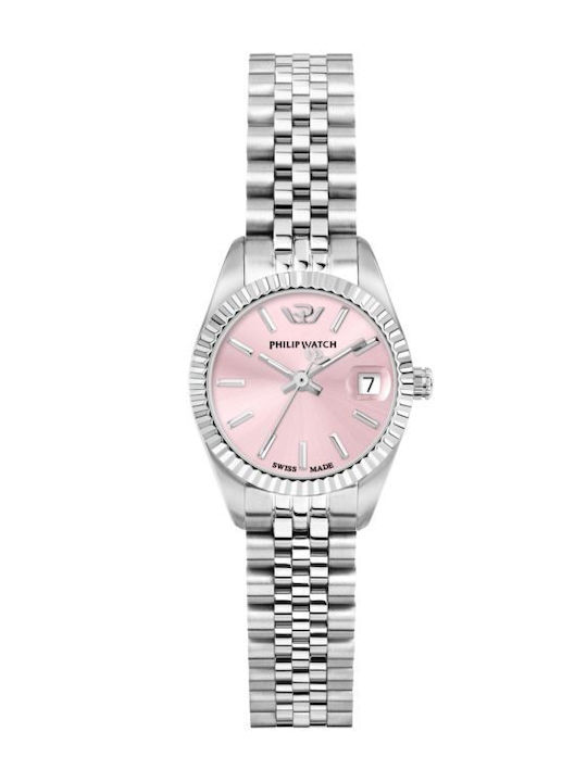 Caribe Women's Watch 24mm Battery-Powered with Silver Stainless Steel Bracelet