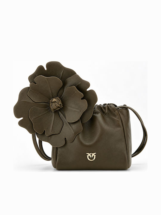 Pinko Зелена дамска кожена велурена торбичка suede Pinko Зелена дамска кожена велурена торбичка suede