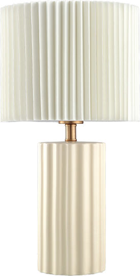 Liberta Keramik-Tischlampe mit beigem Lampenschirm und Sockel