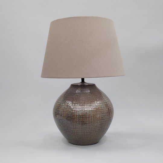 InTheBox Mio Ceramic Table Lamp for E27 Socket with Beige Shade and Brown Base